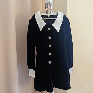 Black velvet jumpsuit/romper